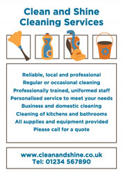 home cleaning leaflets