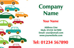 multi coloured cars business cards