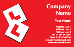 red L plate business cards