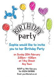 party balloons invitations