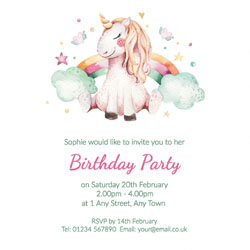 unicorn dreams party invitations