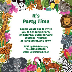 wild animals party invitations