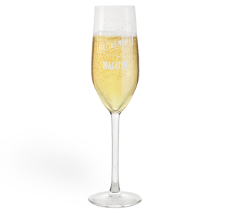 personalised happy retirement champagne flute