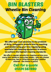 green wheelie bin cleaning leaflets