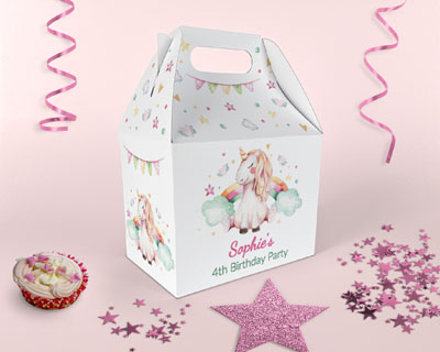 girls personalised party boxes