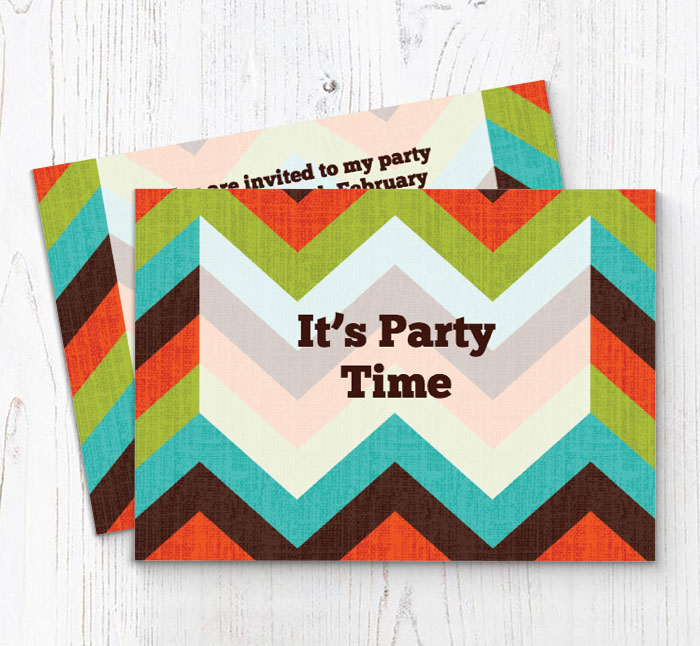 Zig Zag Party Invitations | Personalise Online Plus Free Envelopes ...