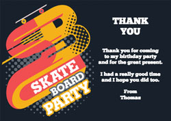 Skateboarder Thank You Cards | Personalise Online Plus Free Envelopes ...