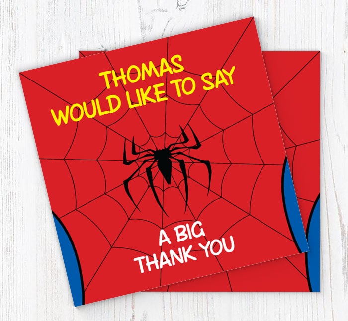 Spiderman Thank You Cards | Personalise Online Plus Free Envelopes | Putty  Print
