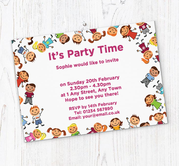 Friends Party Invitations Personalise Online Plus Free Envelopes 