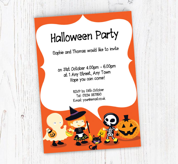 Cute Little Spooks Party Invitations | Personalise Online Plus Free ...