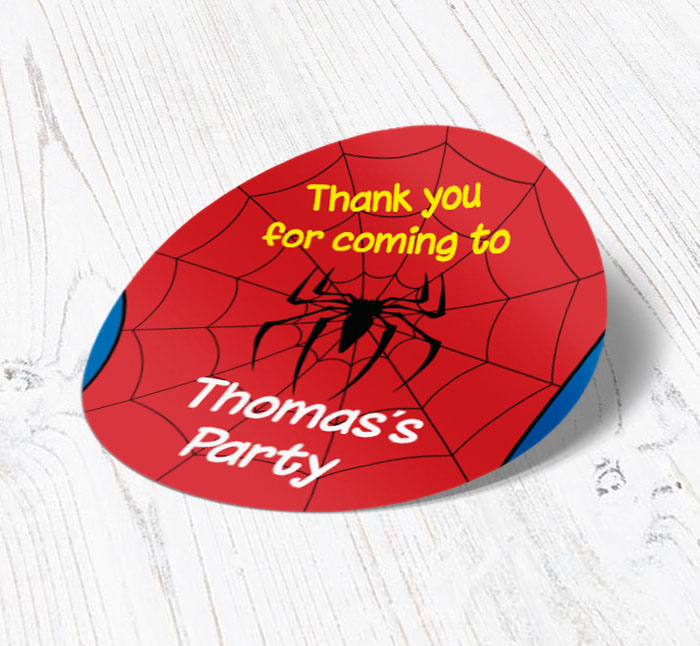 Spiderman Party Stickers | Personlaise Online With 24hr Dispatch | Putty  Print