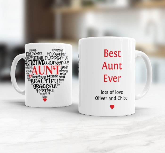 Personalised Best Aunt Ever Mug Personalise Online With Fast Dispatch Putty Print 